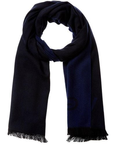 Givenchy 4g Monogram Wool & Cashmere-blend Scarf - Blue