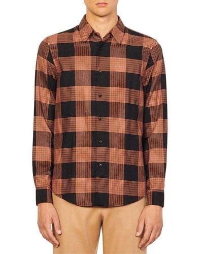 Sandro Wood Casual Shirt - Brown