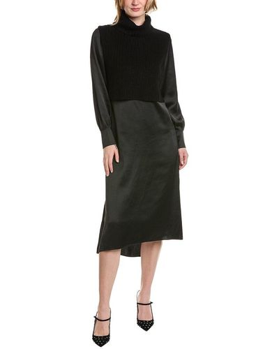 AllSaints Allsaints Zoey Wool & Cashmere-trim Shirtdress - Black