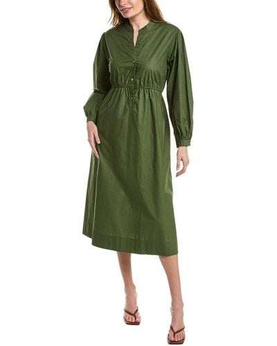 Johnny Was Relaxed Henley Midi Dress - Green