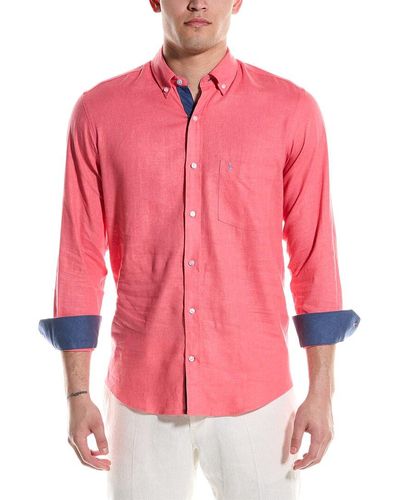 Tailorbyrd Linen-blend Shirt - Pink