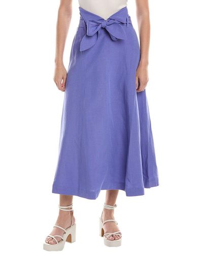 Mara Hoffman Anna Linen-blend Maxi Skirt - Purple