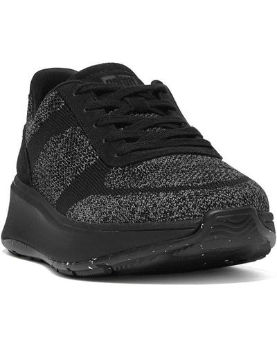 Fitflop F-mode Suede-trim Sneaker - Black