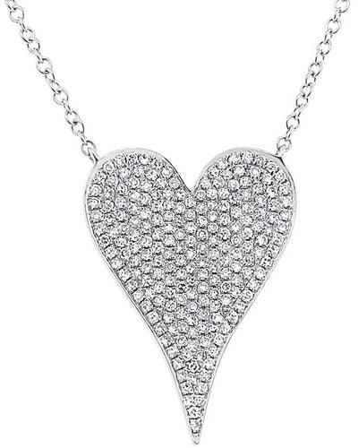 Diana M. Jewels Fine Jewelry 14k 0.43 Ct. Tw. Diamond Heart Necklace - Gray