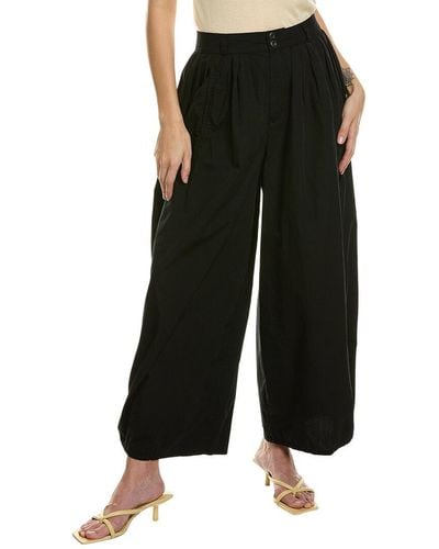 AG Jeans Hadley High-rise Pleated Culotte - Black