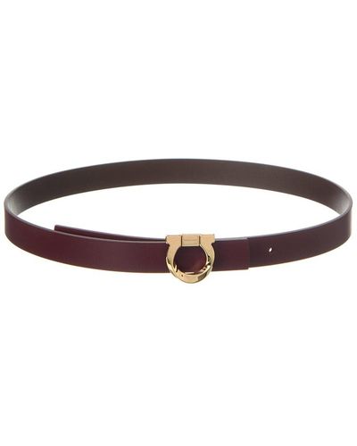 Ferragamo Gancini Torchon Reversible & Adjustable Leather Belt - Brown