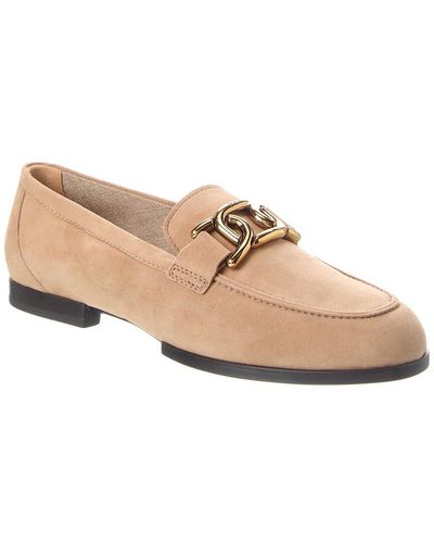 Tod's Chain-embellished Suede Loafer - Natural