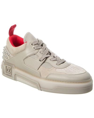Christian Louboutin Astroloubi Leather & Suede Trainer - White