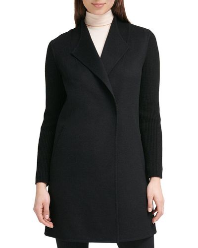 Kenneth Cole Double Face Wool-blend Coat - Black
