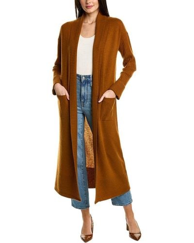 Philosophy Cashmere Shawl Collar Cashmere Duster - Brown