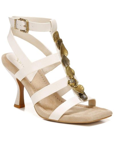 Franco Sarto Rine Faux Leather Open Toe Heels - Natural