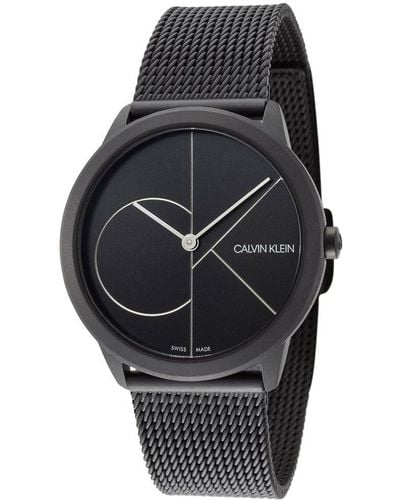 Calvin Klein Minimal 43mm Quartz Watch - Black