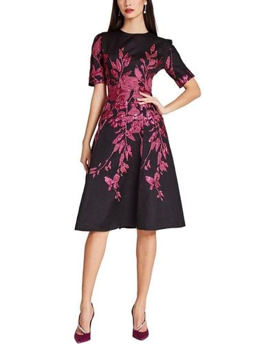 Teri Jon Special Occasion Short Printed Dress - Red