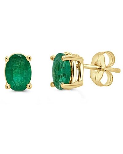 Sabrina Designs 14k 0.93 Ct. Tw. Emerald Oval Studs - Green