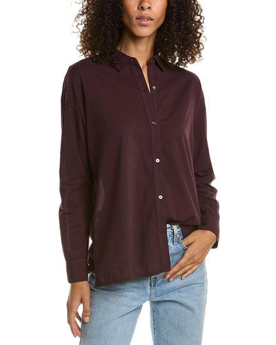 James Perse Oversized Button Front Shirt - Red