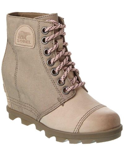 Sorel Joan Of Arctic Wedge Ii Pdx Canvas & Leather Boot - Natural