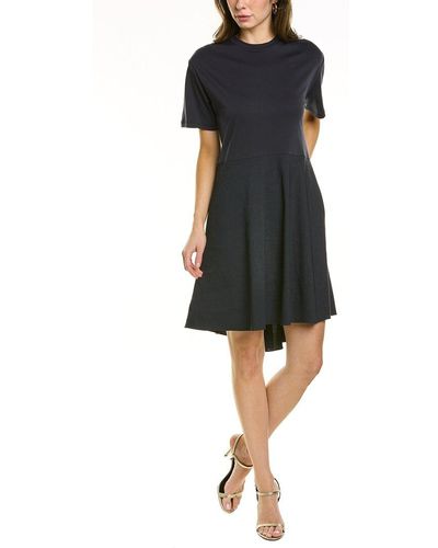 Theory Tiered Linen-blend Dress - Black