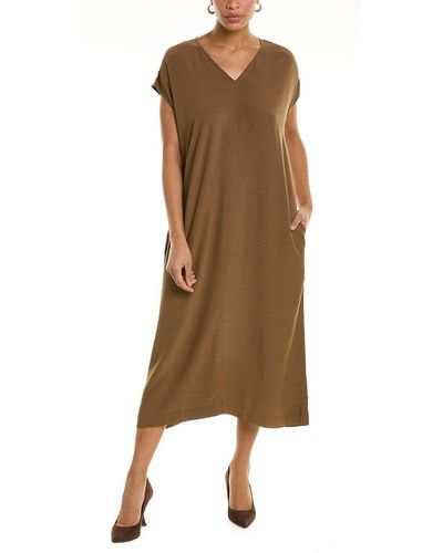 Eileen Fisher V-neck Maxi Dress - Natural