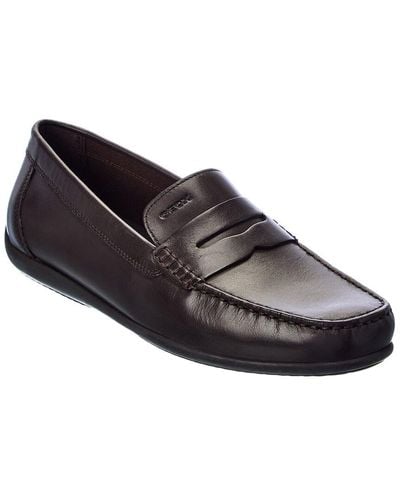 Geox Ascanio Leather Loafer - Black