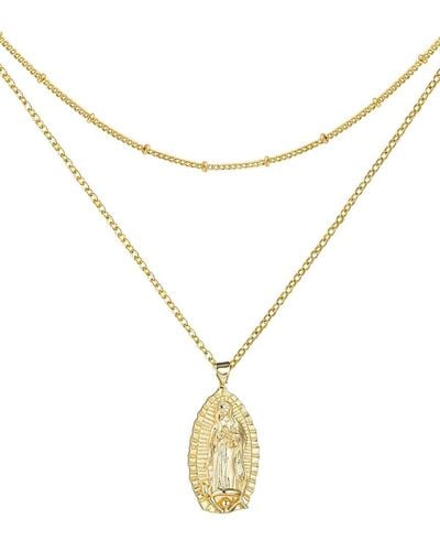 Liv Oliver 18k Plated Religious Layer Necklace - Metallic