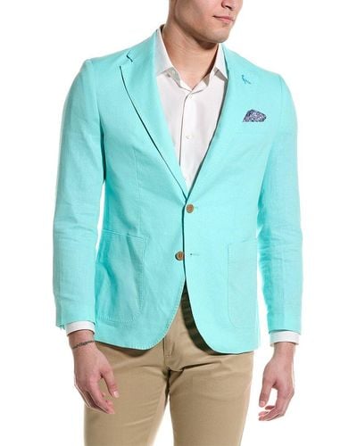 Tailorbyrd Linen-blend Sport Coat - Blue