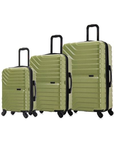 InUSA Aurum Lightweight Expandable Hardside Spinner 3pc Luggage Set - Green