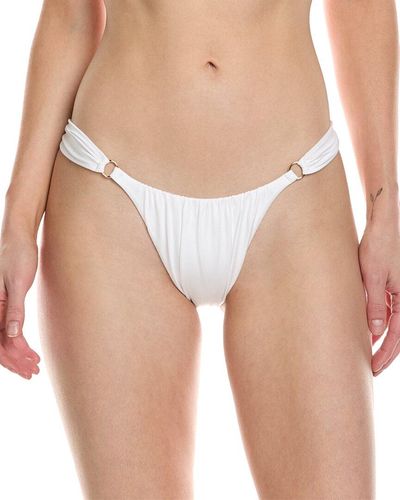 Monica Hansen Beachwear Bond Girl Scrunch Bikini Bottom - White