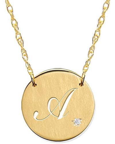 Jane Basch 22k Over Silver Diamond Initial Necklace (a-z) - Metallic