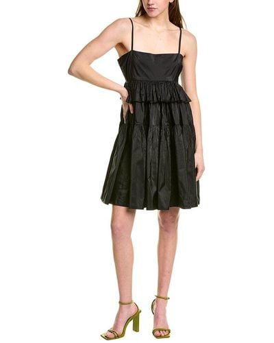 Cynthia Rowley Taffeta Silk Babydoll Dress - Black