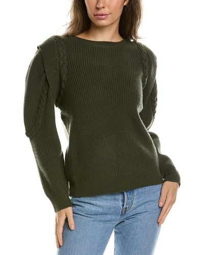 Lea & Viola Braided Wool & Cashmere-blend Sweater - Green