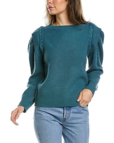 Lea & Viola Braided Wool & Cashmere-blend Sweater - Blue