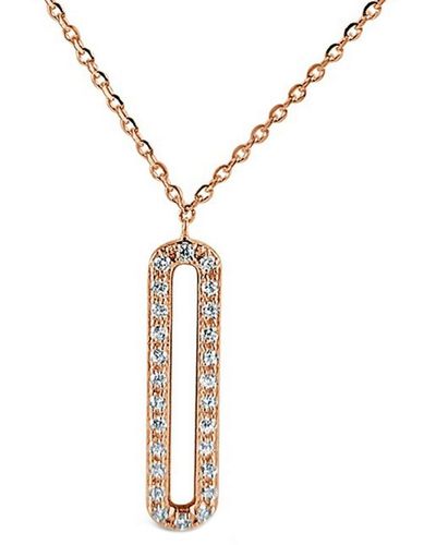Sabrina Designs 14k Rose Gold 0.18 Ct. Tw. Diamond Bar Necklace - White
