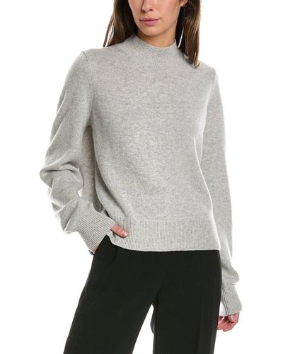 Lafayette 148 New York Blouson Cashmere Sweater - Gray