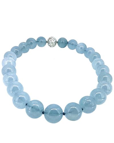 Arthur Marder Fine Jewelry Silver Aquamarine Necklace - Blue