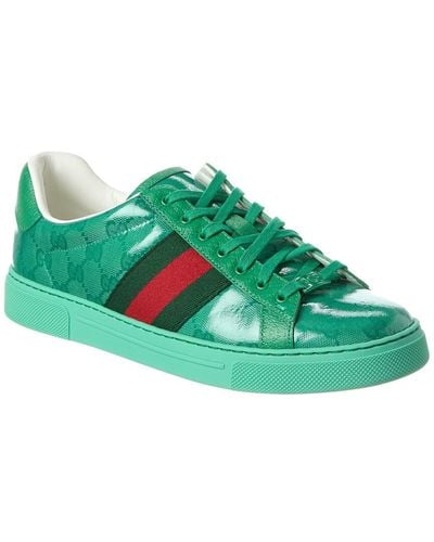 Gucci Ace GG Crystal Canvas Trainer - Green