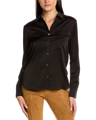 Alexia Admor Classic Front Pockets Shirt - Black