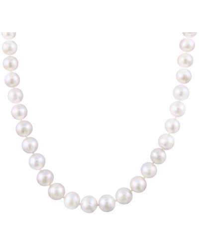 Masako Pearls Splendid Pearls 14k 10-11mm Cultured Freshwater Pearl Necklace - Metallic