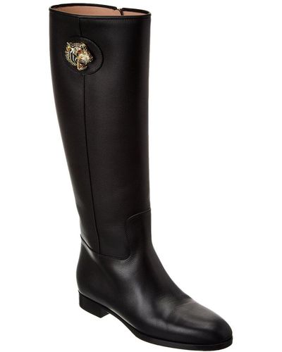 Gucci Leather Riding Boot - Black