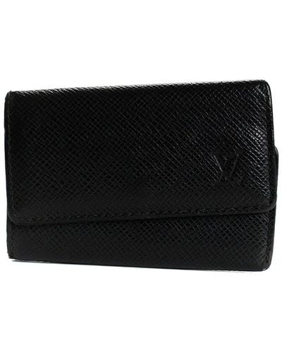 Louis Vuitton Taiga Leather Card Holder (Authentic Pre-Owned) - Black