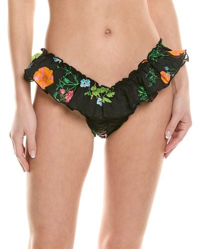 Cynthia Rowley Flirt Ruffle Bikini Bottom - Green
