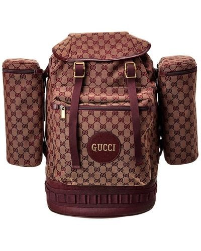 Gucci Large GG Canvas Backpack - Brown