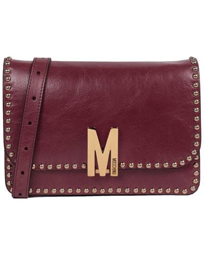Moschino Leather Shoulder Bag - Purple