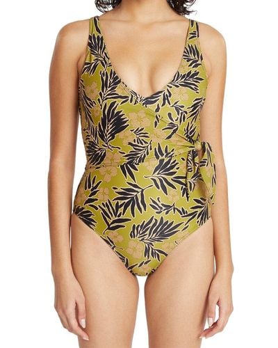 Tanya Taylor Kelly Wrap One-piece - Green