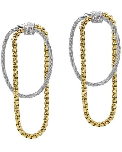 Alor Classique 18k & Stainless Steel 0.13 Ct. Tw. Diamond Cable Earring - Metallic