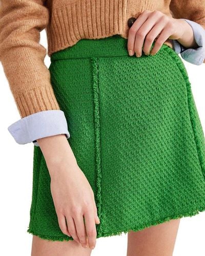 Boden Tweed Interest Mini Skirt - Green