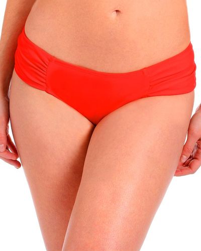 Rachel Roy Rachel Ruched Bikini Bottom - Red