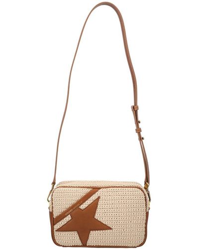 Golden Goose Star Knit & Leather Shoulder Bag - Natural