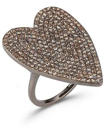 Banji Jewelry Silver 2.20 Ct. Tw. Diamond Statement Heart Ring - Metallic