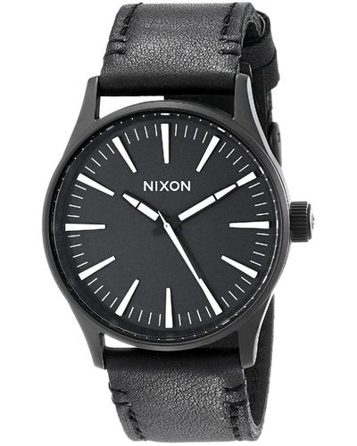 Nixon Leather Watch - Black
