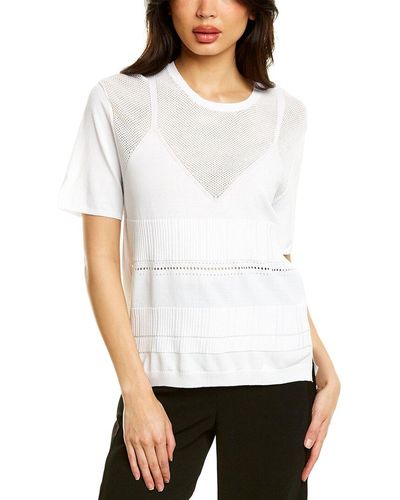 Armani Exchange Mesh Sweater - White